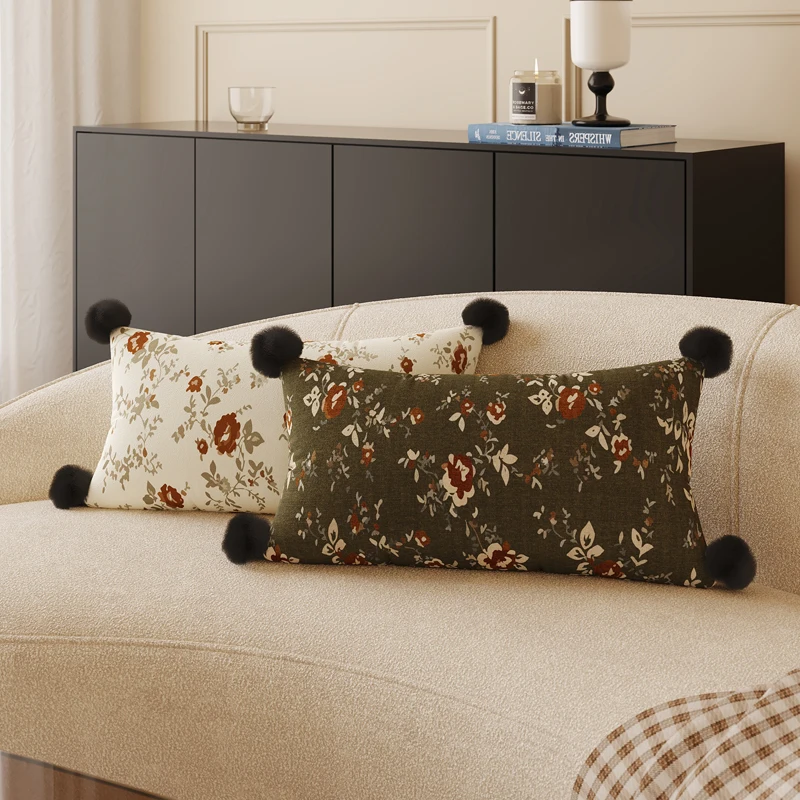 American Retro Sofa Pillow Living Room Decorative Cushion Detachable Cover Bedroom Hostel Decoration Backrest Pillow
