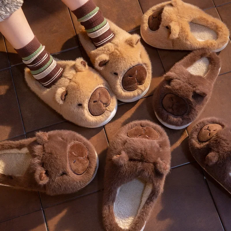 شباشب منزلية سميكة دافئة للرجال والنساء شباشب قطنية لطيفة منفوشة مضادة للانزلاق للخريف والشتاء داخلية وخارجية لنا #2