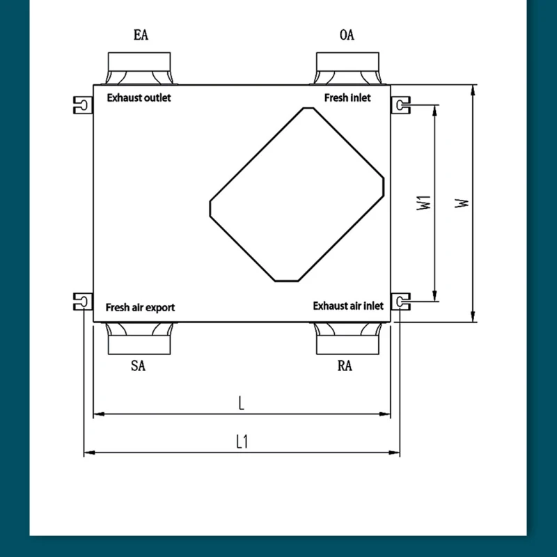 motor heat recovery ventilation system fresh air ventilation system  400CFM