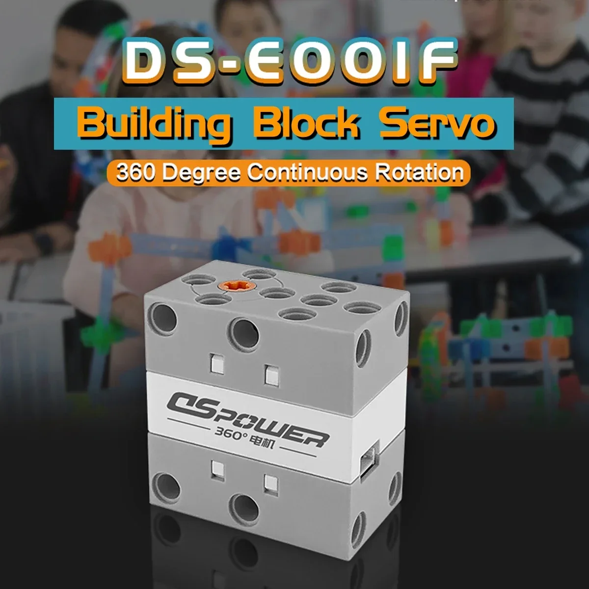 DSpower 2KG Porous Bit Bidirectional Output 360°/270°/180° Programmable Building Block Servo for DIY Robot STEM Block Toys Child