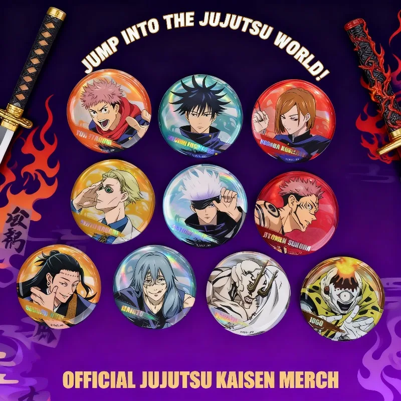 

Jujutsu Kaisen Official Lazer Holographic Badge Pins Blind Box Gojo Satoru Itadori Yuji Gashapon Acrylic Stand Keychain