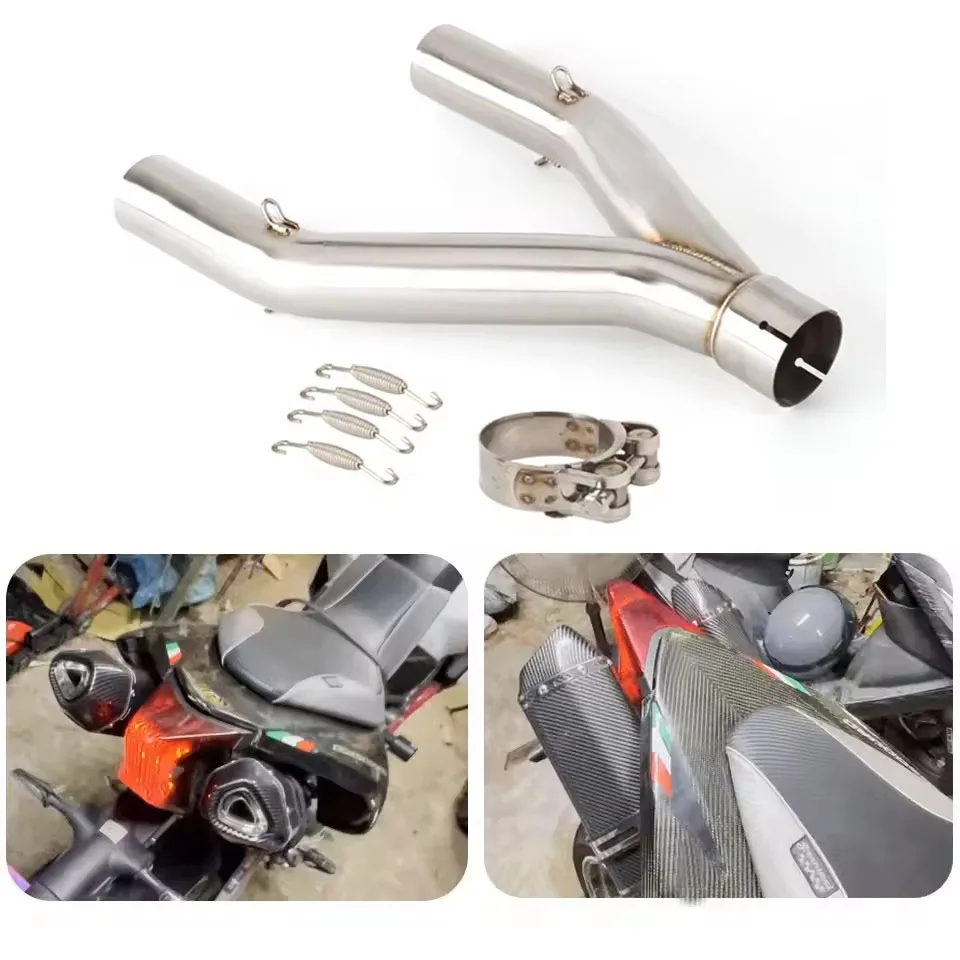 For Aprilia Dorsoduro 750 2008-2016 SMV750 DD750 SMV 750 51MM Slip-On Motorcycle Exhaust Mid Link Pipe Escape System Tube