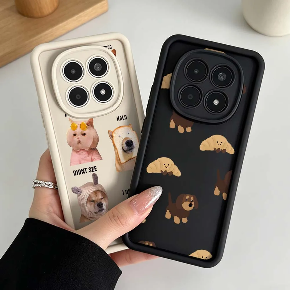 

Cartoon Art Dog Croissant For Xiaomi Redmi Note 15 14 13 12 11 10 14S 11S 10S Pro Plus Eye 4G 5G Ladder Phone Case Cover