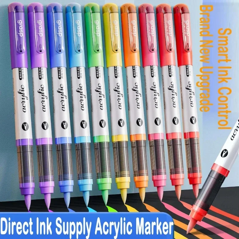 120/12 Colors Acrylic Paint Pens Markers Brush Tip Paint Markers for Rock Painting Wood Canvas Christmas School Art Supplies