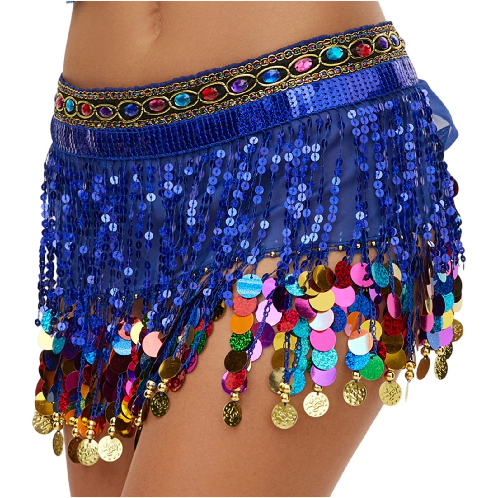 Mode dames danse du ventre hanche écharpe femmes taille chaîne hanche écharpe gland en mousseline de soie Performance Costume taille écharpe robe