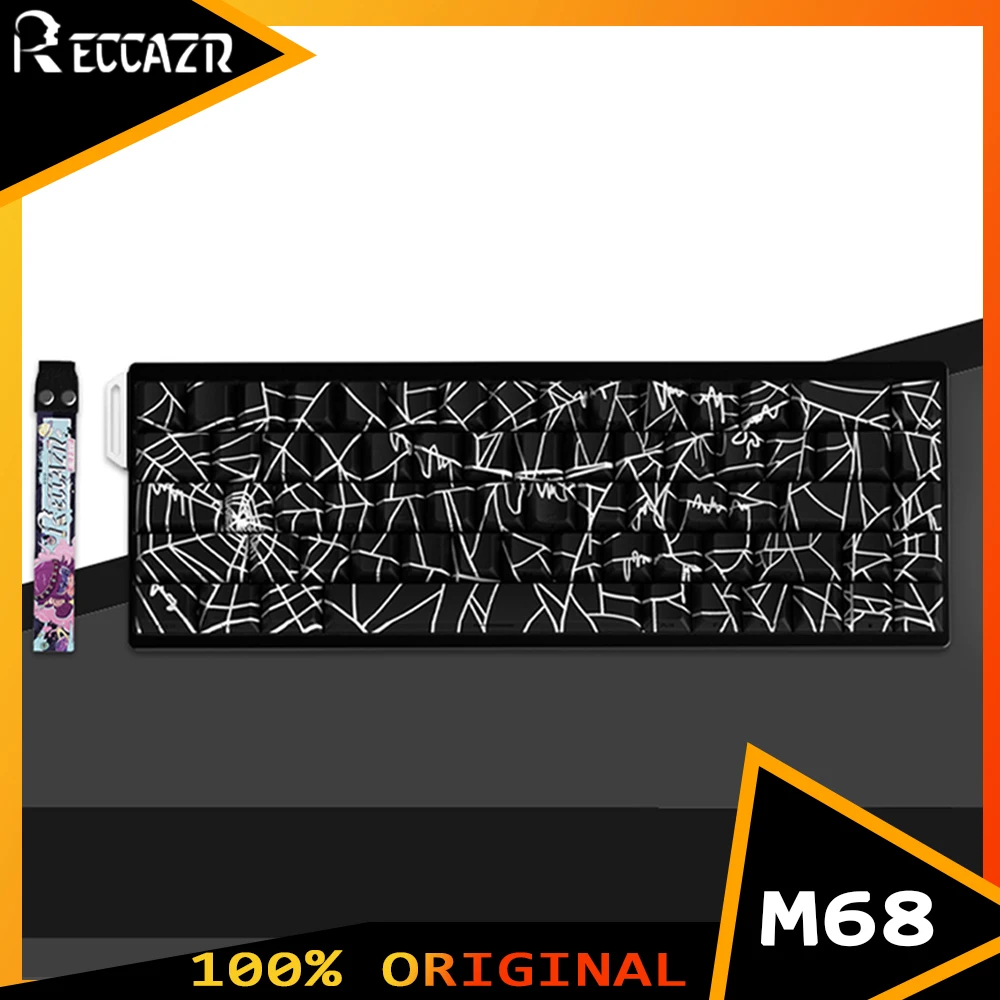 

RECCAZR M68 Magnetic Switch Mechanical Keyboard With Ribbon Wired RGB Esports Gaming Keyboard Hot Swap Custom Keyboard Gifts
