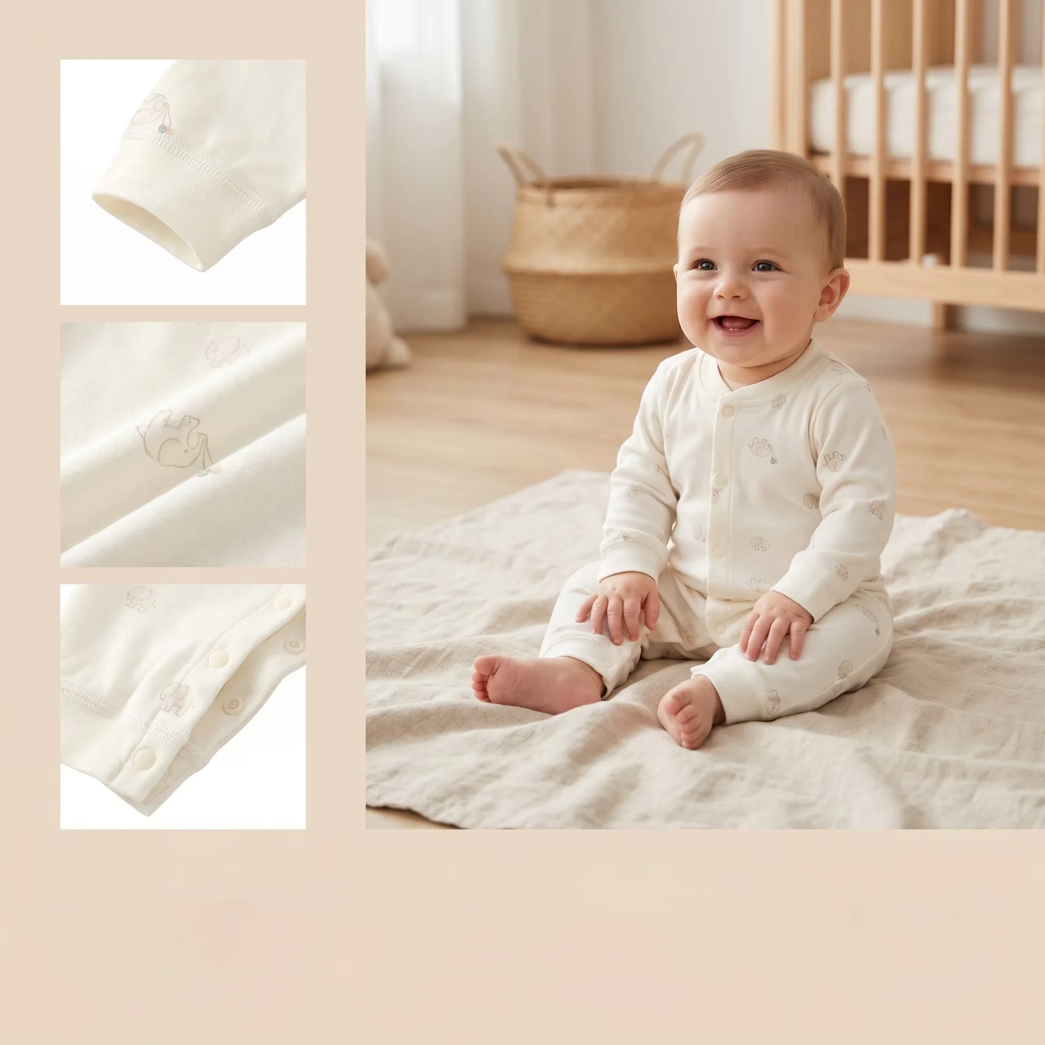 Baby Spring Autumn Romper Cute Cartoon Print Full Snap Long Sleeve Pure Cotton Jumpsuit Soft Gentle Skin Friendly Baby Clothes