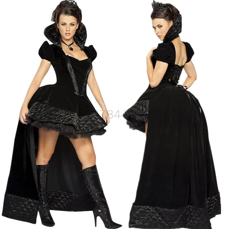 

Костюмы на Хэллоуин для женщин, сказочная принцесса, демон, косплей-униформа, черный призрак, невеста, искусственный Костюм Королевы вампира