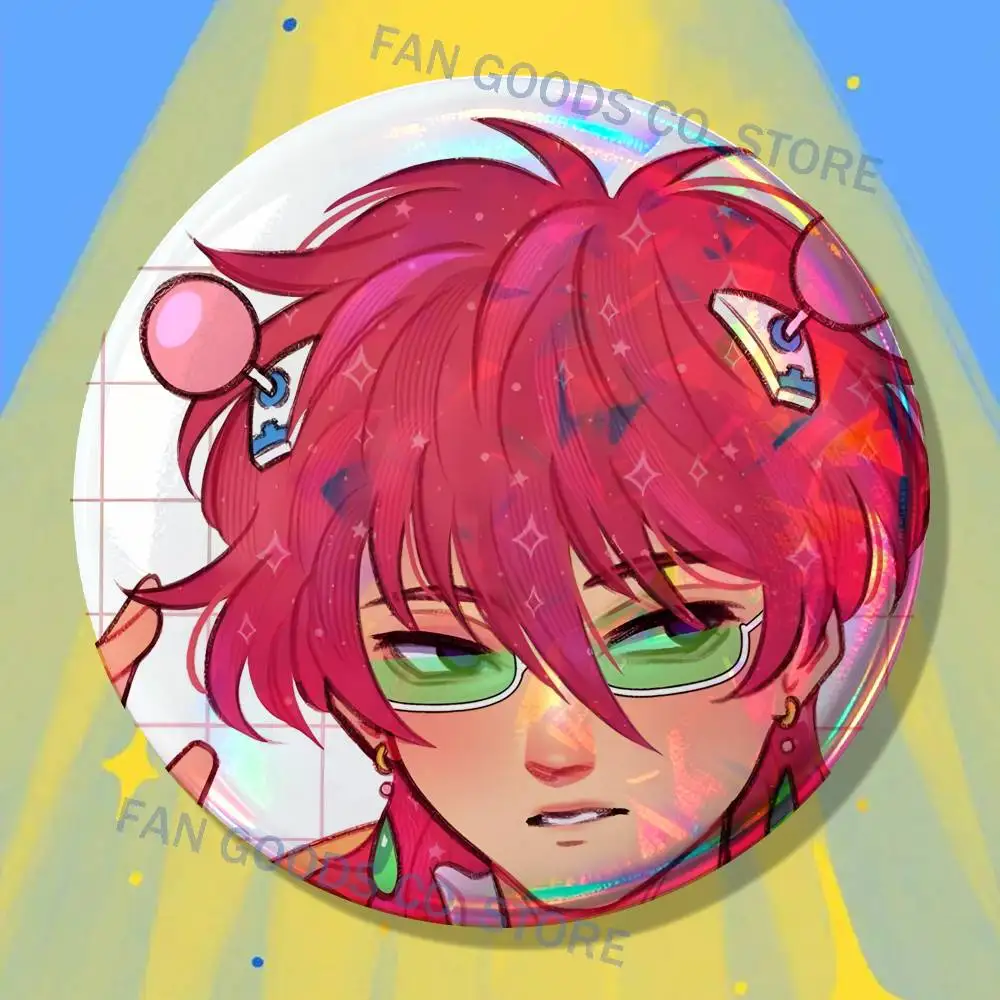 S-Saiki K Japanese Anime Enamel Pins Funny Cartoon Characters Badge Fashion Jewelry Accessories Round Snap-in Brooch on Backpack