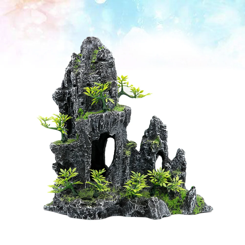 

Resin Peak Craft Aquarium Rockery Artificial Mountain Aquarium Ornament Fish Tank Decoration Landscape Ornament