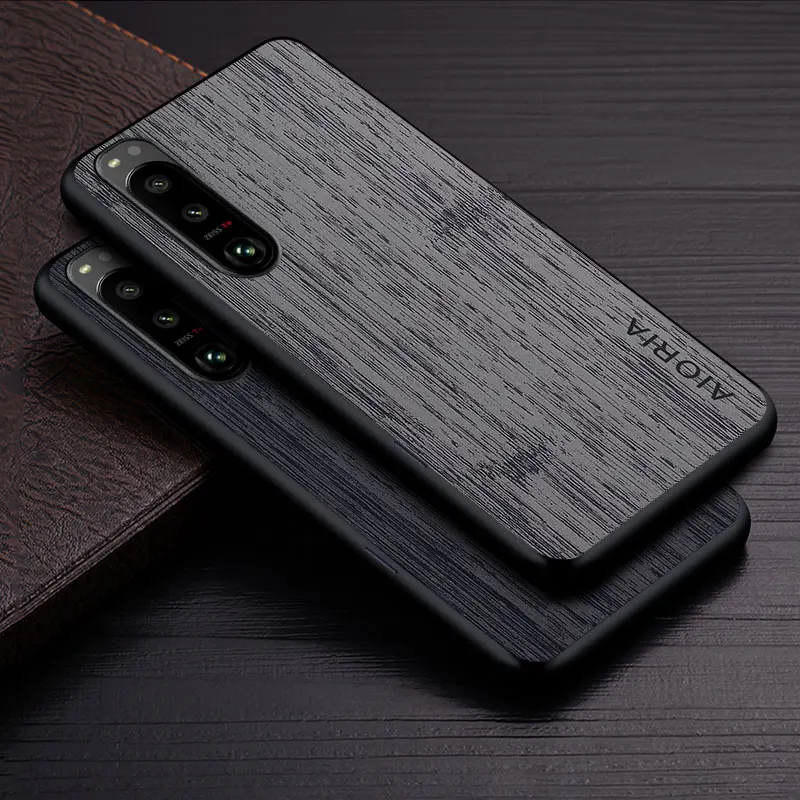 Case for Sony Xperia 1 5 10 ACE III II 2 5G funda bamboo wood pattern Leather  cover Luxury coque for Sony Xperia 5 III case