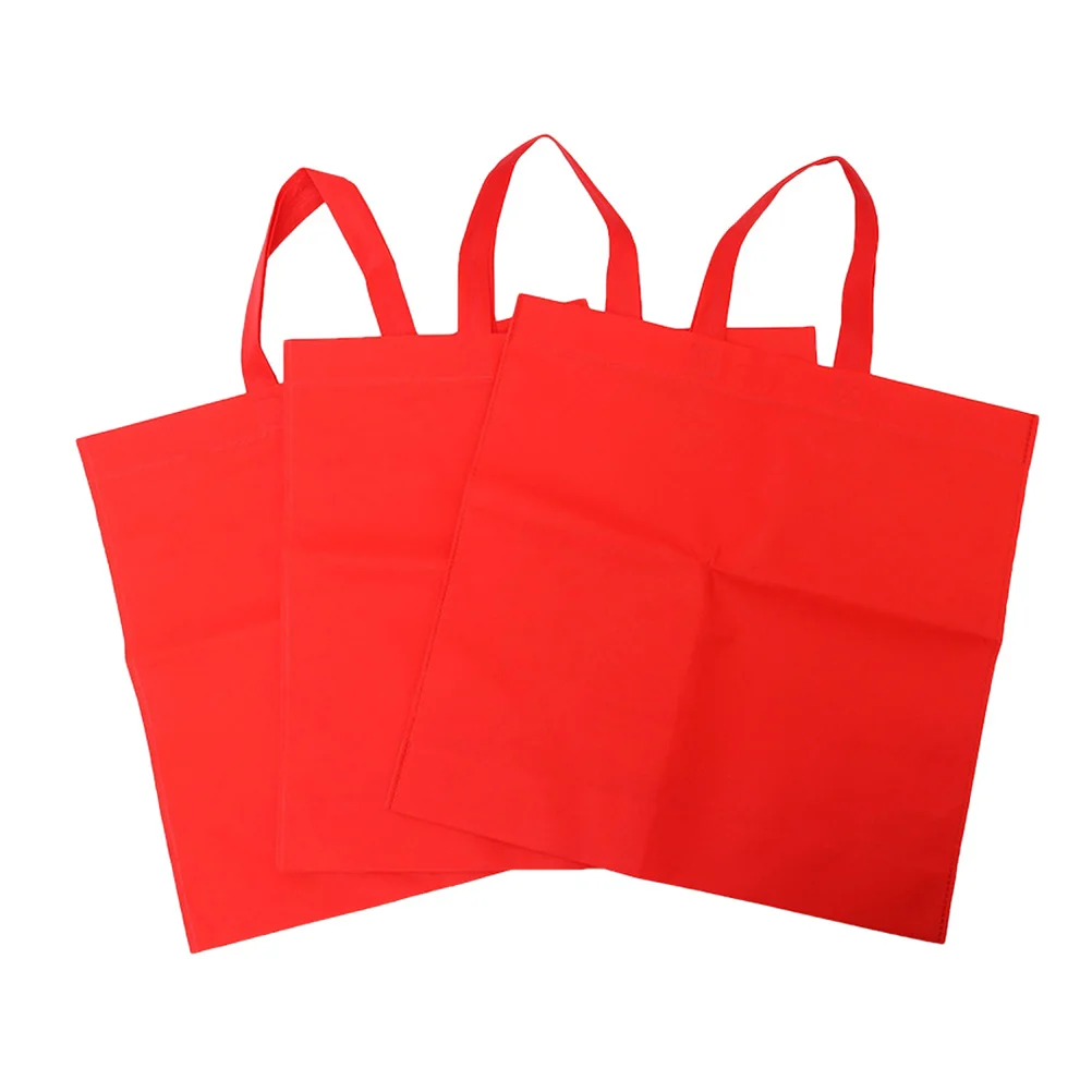 

12 Pcs Eco-friendly Non-woven Fabric Grocery Bags Portable Heavy Duty Shopping Bags Gift Bags 45x35x12cm (Red)