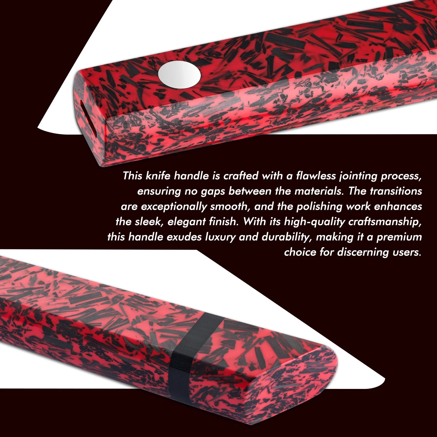 Grandsharp 1-2 buah pisau Handel DIY, Resin merah Premium 139MM & 119MM + serat karbon tahan lama dengan pegangan nyaman