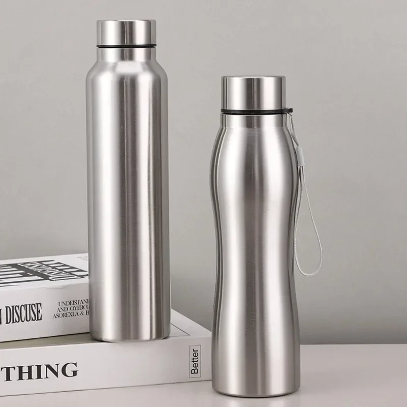 

High Quality 1000ml Stainless Steel Sport Water Bottle Single-layer Rugged Water Cup Metal Flask Drinkware Camping Sports Gym