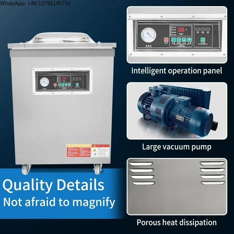 Electric DZ600 Metal Vacuum Sealer System Food Vacuum Foil Pouch Packing Machine with Extended Seal Length Electric Driven