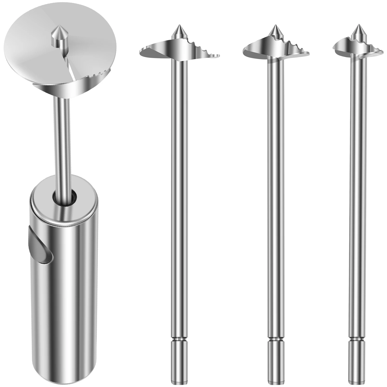 1 Set Stainless Steel Fruit Vegetable Corer Kitchen Pre Meal Corering Tool Ergonomic Nonslip Handle for Coring and Hollowing out