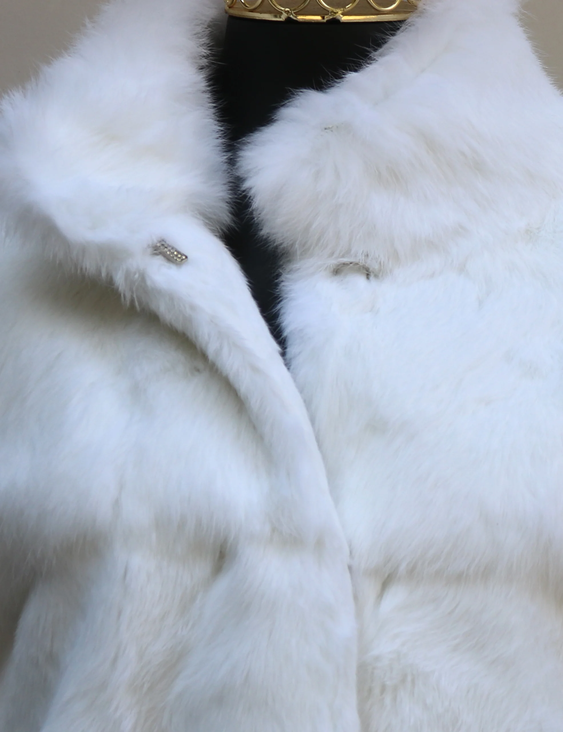 Autumn Winter Women's Real Genuine Rabbit Fur Coat Full Pelt White Rabbit Fur Jacket Long Sleeve Mandarin Collar Outerwear