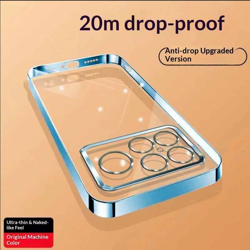 For XiaoMi POCO F8 Ultra F8 Pro Case New Ultra-thin Transparent Electroplated Silicone TPU Cover For POCO F8 Ultra  Bumper Funda