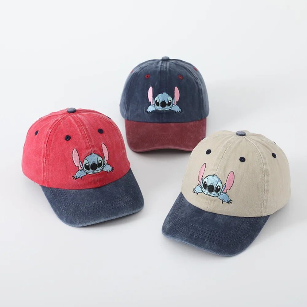 

Детская бейсболка с героями мультфильмов Disney's Lilo & Stitch 2, цветная шляпа от солнца с вышивкой, хлопковая регулируемая застежка для мальчиков и девочек