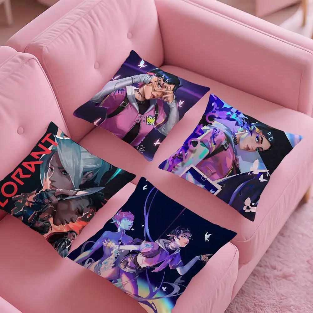 HOT Game V-VALORANT Pillow Case pattern printing pillowcase living room sofa cushion cover bedroom room decor