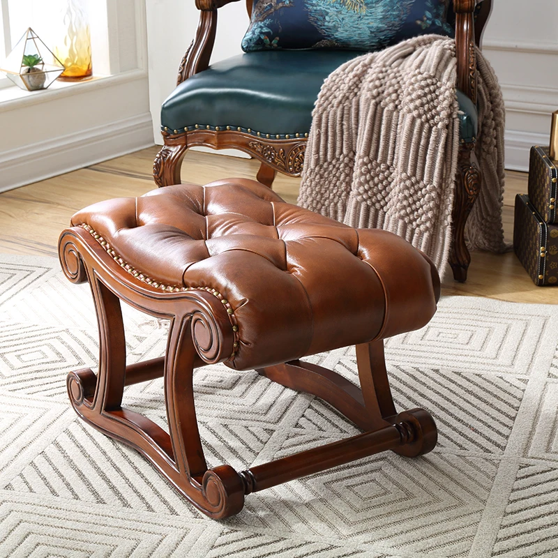 

Customizable American solid wood coffee table stool bedroom bedside stool door shoe changing stool household