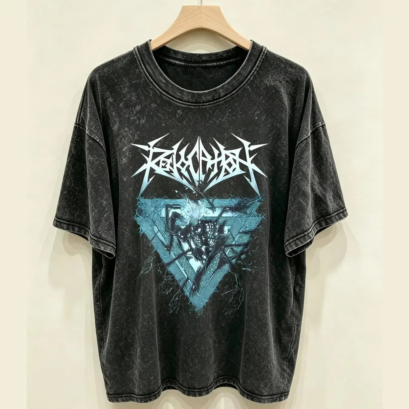 washed T Shirt Revocation 'Portal' Black NEW OFFICIAL vintage Washed Soft Top For Everyday Wear Slightly homme Breathable