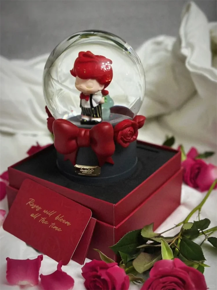 Genuine Dimoo Snowman'S Letter Crystal Ball Lamp Date Day Rotating Crystal Ball Christmas Ornament  Toys Valentine'S  Present