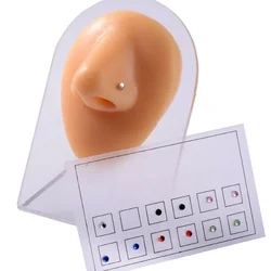 12PCS/Card Fake Cheater Non Pierced Magnet Ear Tragus Cartilage Lip Labret Stud Nose Ring Jewelry Magnetic Earring for Women Men