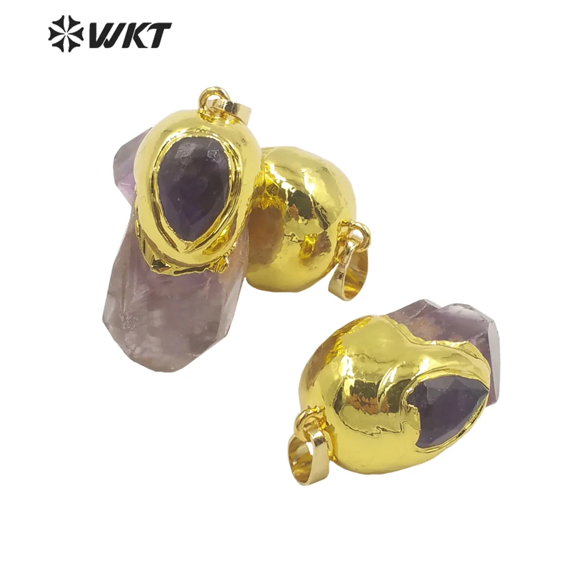 WT-P1949  WKT 2023 Fashion Style Amethyst Pendant HOT Shape For Jewelry Supplies Jewelry 18K Gold Attractive