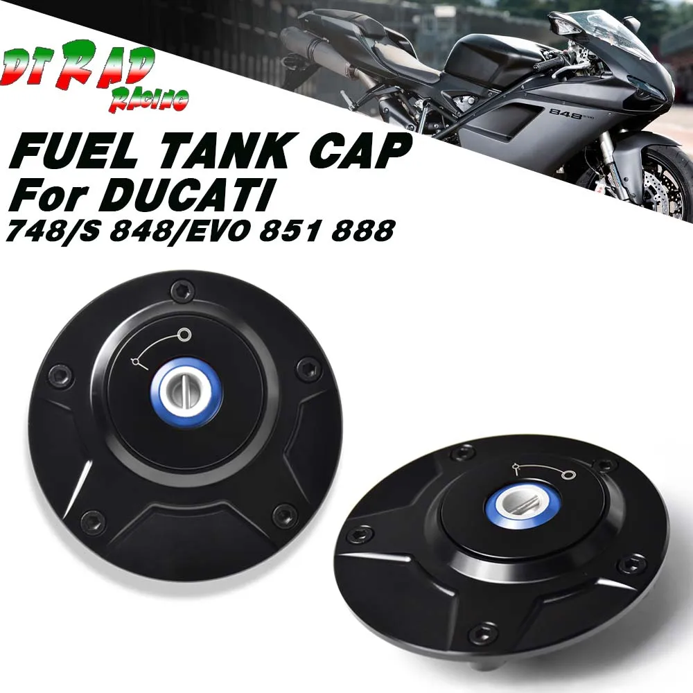 Motorcycle With key Rapid Gas Fuel Plug Tank Cap For DUCATI 748/S 848/EVO 851 888 Tank Protector Gasoline Cover Quick Release