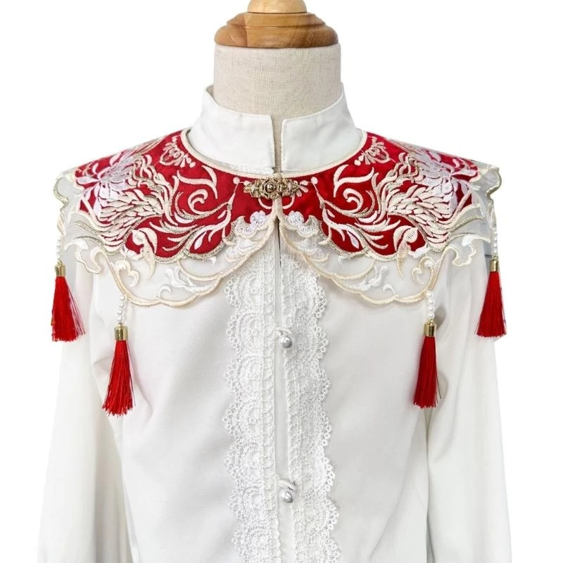 

39BD Unisex Fashion Shawl Luxurious Hand Embroidered Shawl Graceful Wedding Shawl for Various Clothing Styles