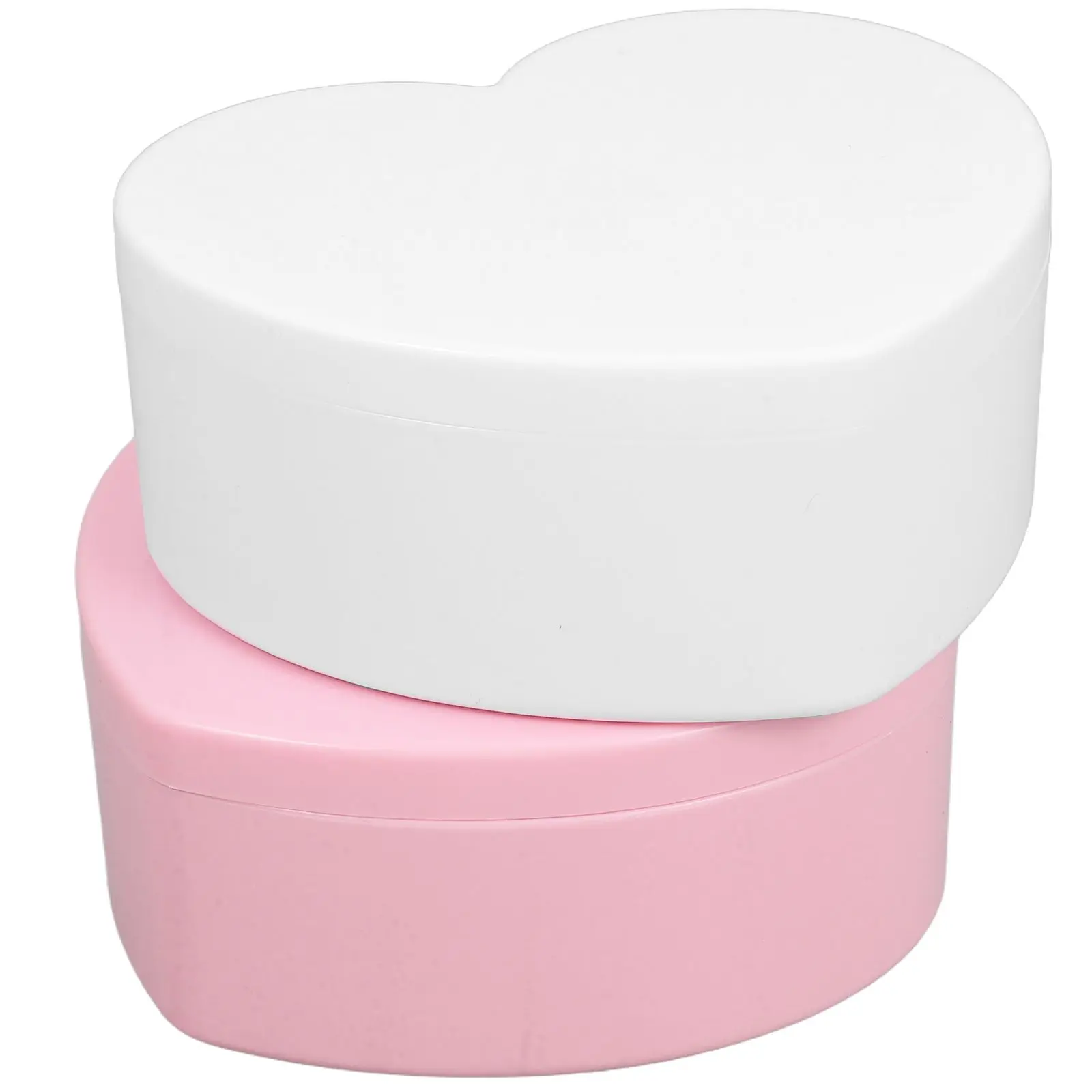 

2 Pcs Heart Shaped Jewelry Box Plastic Storage Organizer with Mirror for Women Desk Decor Travel Keepsake Container