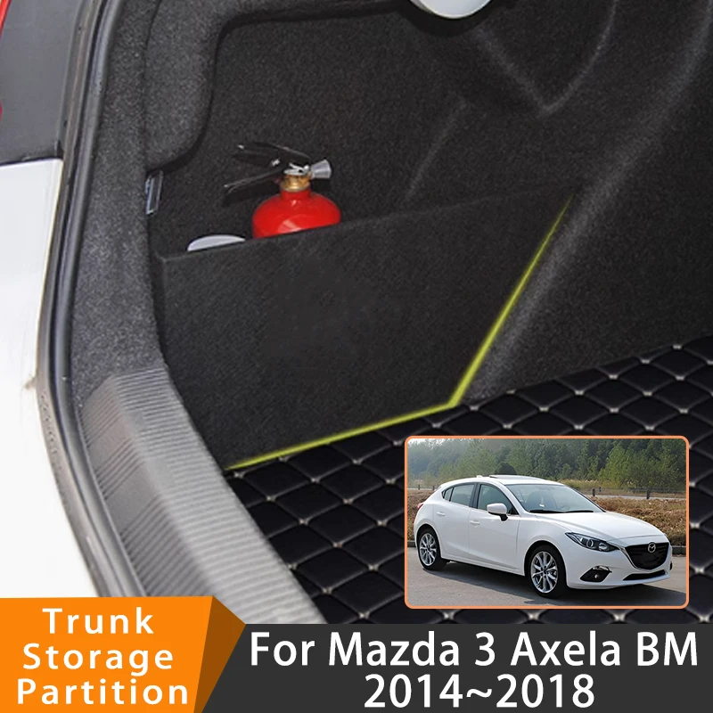 

Auto Accessories For Mazda 3 Axela BM 2014~2018 2015 Car Upgrade Organizer Trunk Side Partition Trunk Interior Storage Box Parts