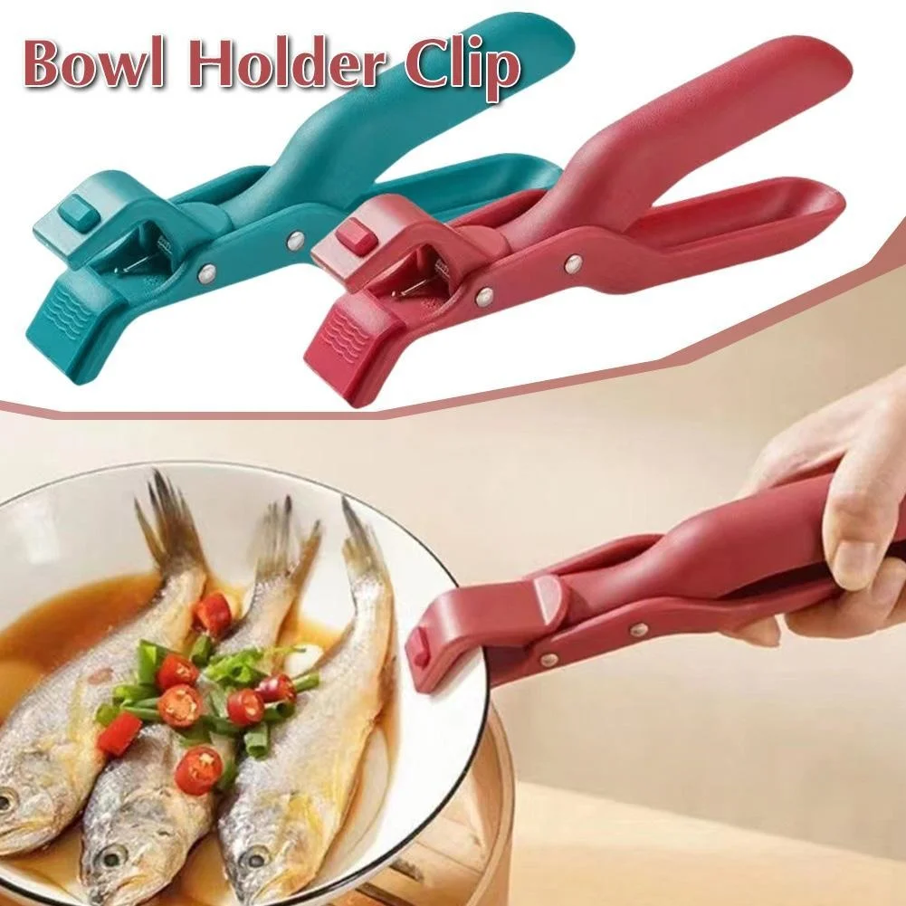 Anti-Scald Gripper Clip Hot Dish Non-Slip Plate Bowl Clip Retriever Tongs Silicone Handle Bowl Dishes Anti-Scald Kitchen Gadgets