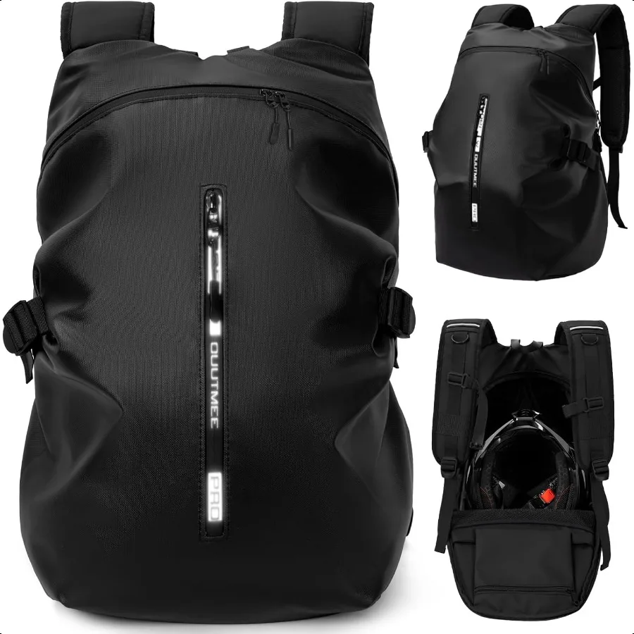 

Motorcycle Backpack Waterproof Helmet Backpacks for Men Storage Motorcycle Bag with Reflective Stripe