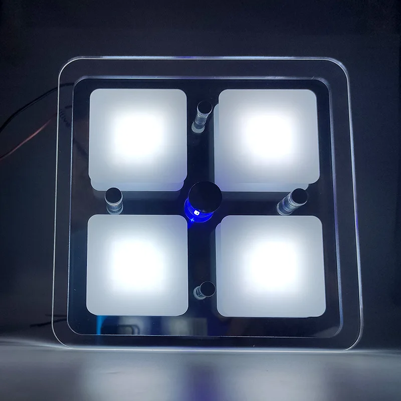 12 فولت RV صمام ثنائي باعث للضوء مربع الاكريليك ضوء السقف مع مفتاح اللمس الأزرق المزاج الضوء المحيط لمقطورة قارب RV داخلي #6