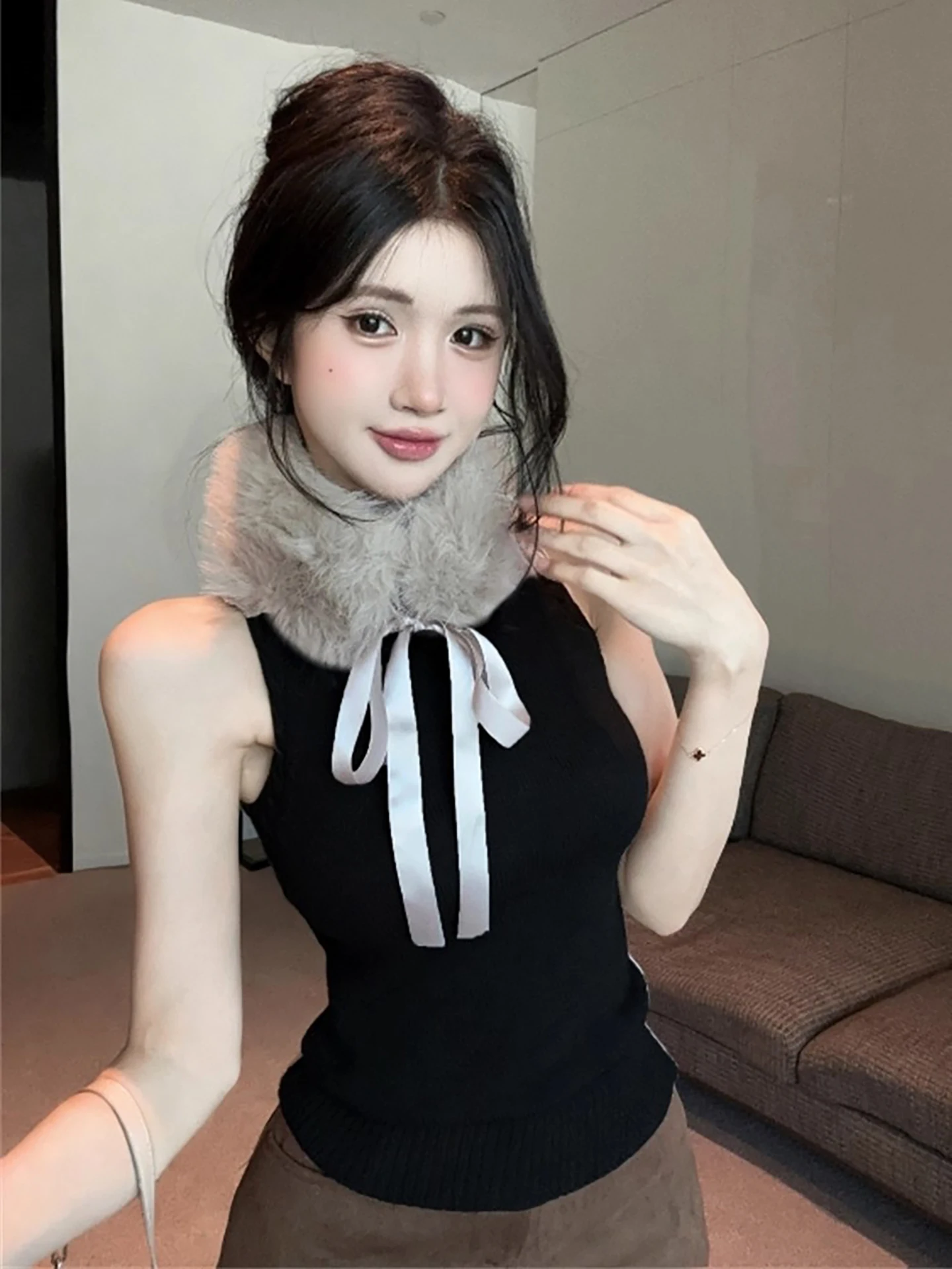 الكورية Sle محبوك ter Ne سترة المرأة الخريف الشتاء الرغبة النقية Strapl أعلى f عالية طوق قاعدة irt ملابس داخلية...