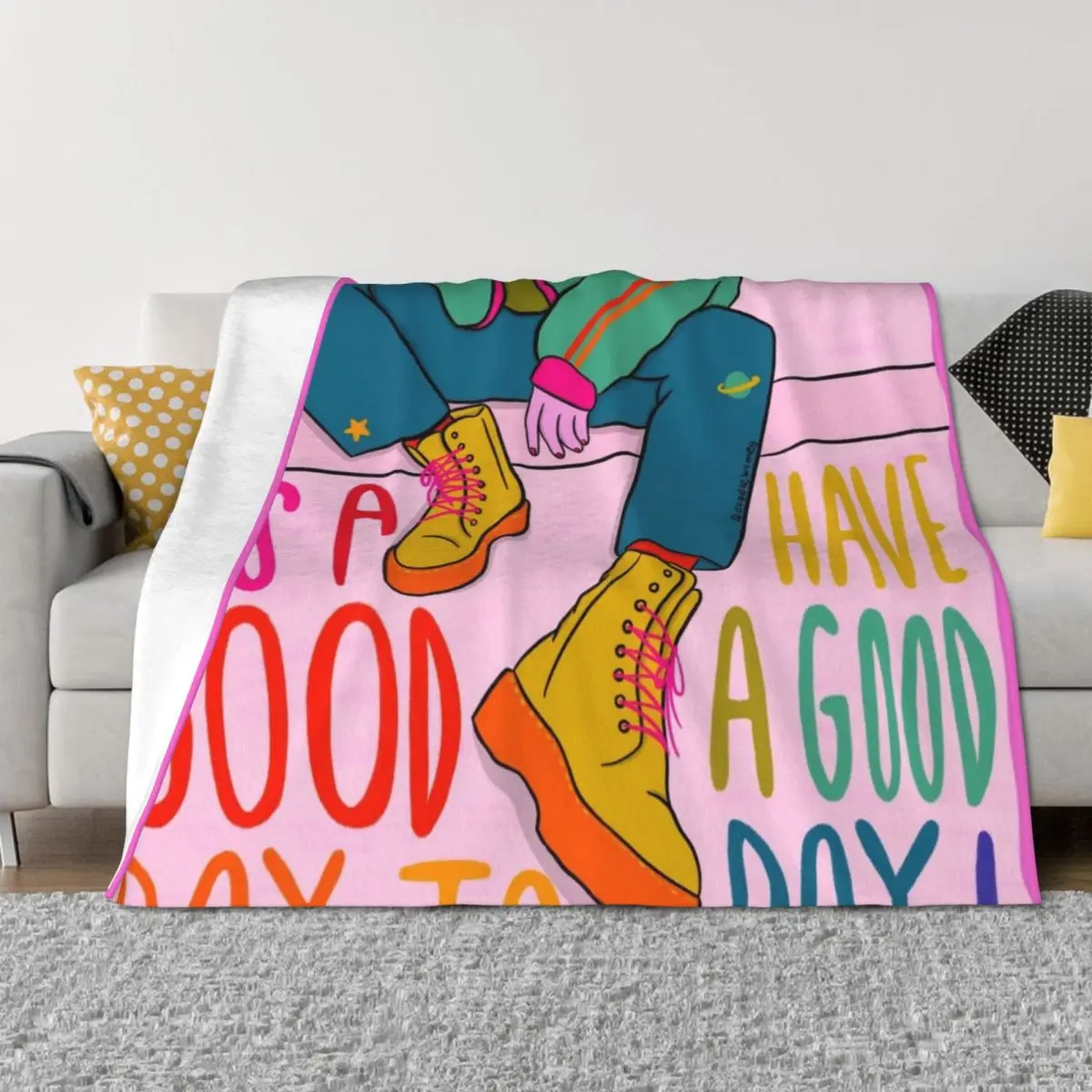 

Good Day Throw Blanket Summer Beddings Stuffeds Hairys Blankets