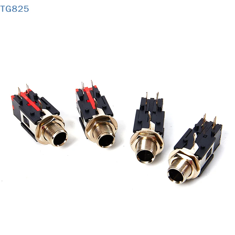 【AN】2Pcs 6.35mm Audio Headphone Jack 1/4 inch 5 Pin Audio Microphone Female Socket Panel Mount Solder Conenctor