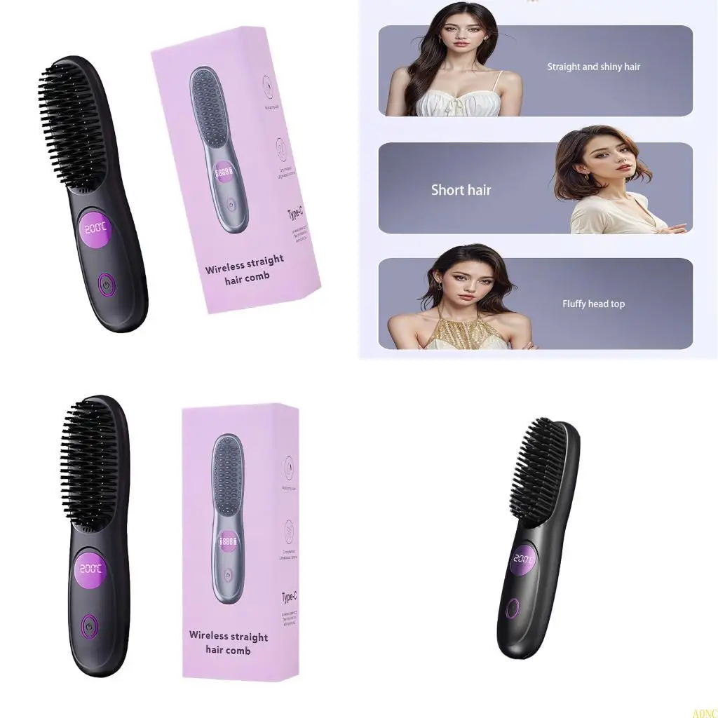 

A0NC Fast Styling Hair Straightening Comb Plastic Texture for Salon Results