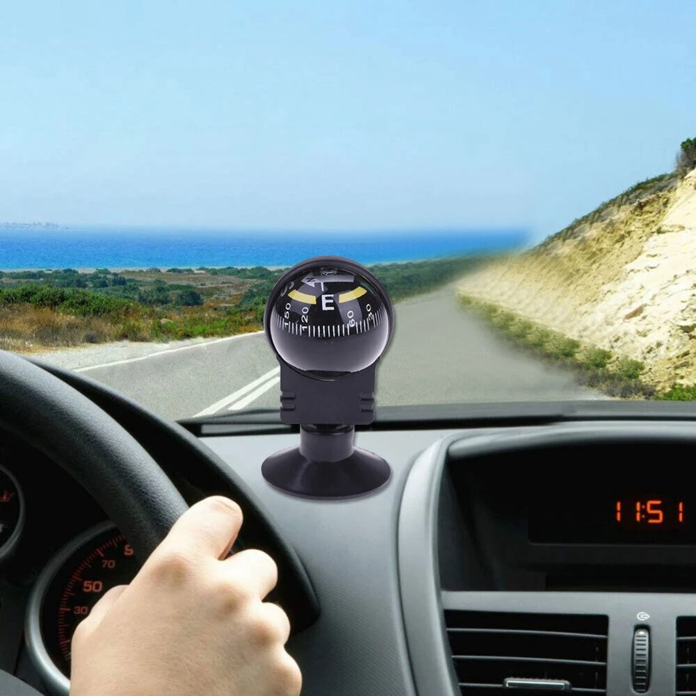 Dashboard Compass Adjustable Angle Car Suction Cup Guide Ball Decoration for Cycling Hiking