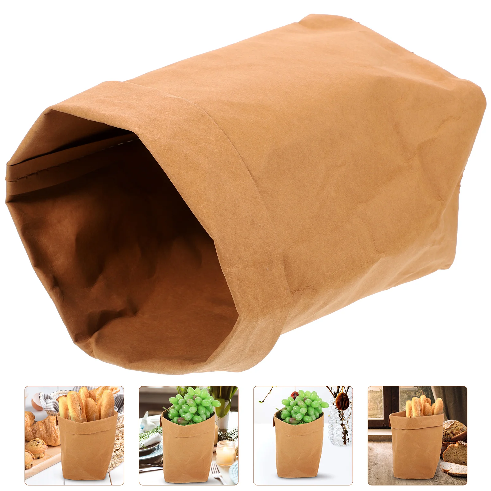 12pcs Brown Kraft Paper Bags 12x12 Tear Resistant Food Storage for Sandwich Bread Fruit Oil Resistant Leak Proof Grocery