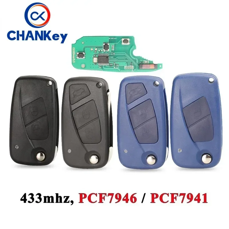 CHANKey 2/3 przyciski zdalnego sterowania Delphi 433 mhz do Fiat 500 Punto Ducato Stilo Panda Bravo ID46 PCF7946 7941 Chip