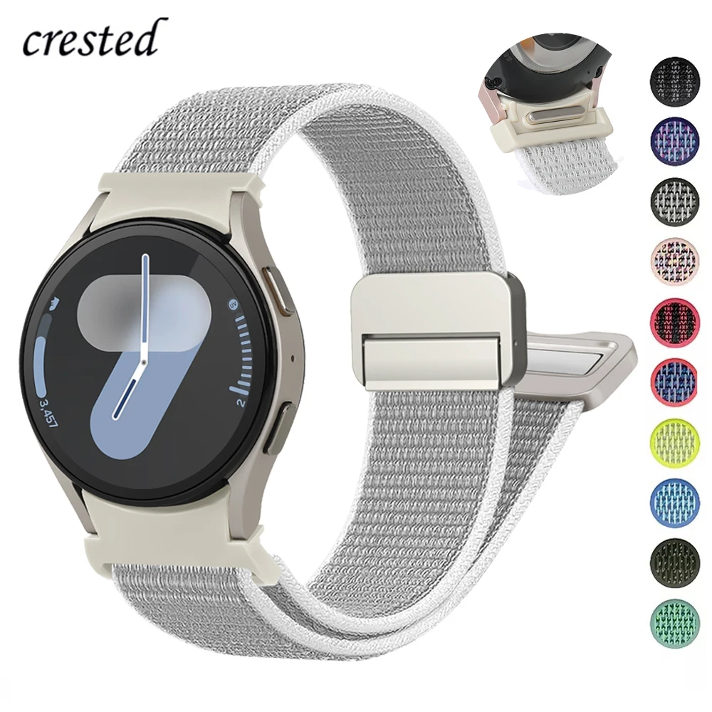 Magnetic Band For Samsung Galaxy Watch 7 6 4 5 44mm 40mm/FE/pro 45 No gaps Nylon Loop bracelet Watch6 Classic 47mm 43mm Strap