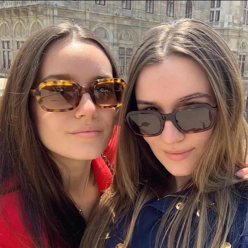 Trendy okulary przeciwsłoneczne damskie w stylu Vintage żółte dekoracje odcienie 2024 Retro markowe okulary przeciwsłoneczne kobiece Lady Square Designer óculos De Sol