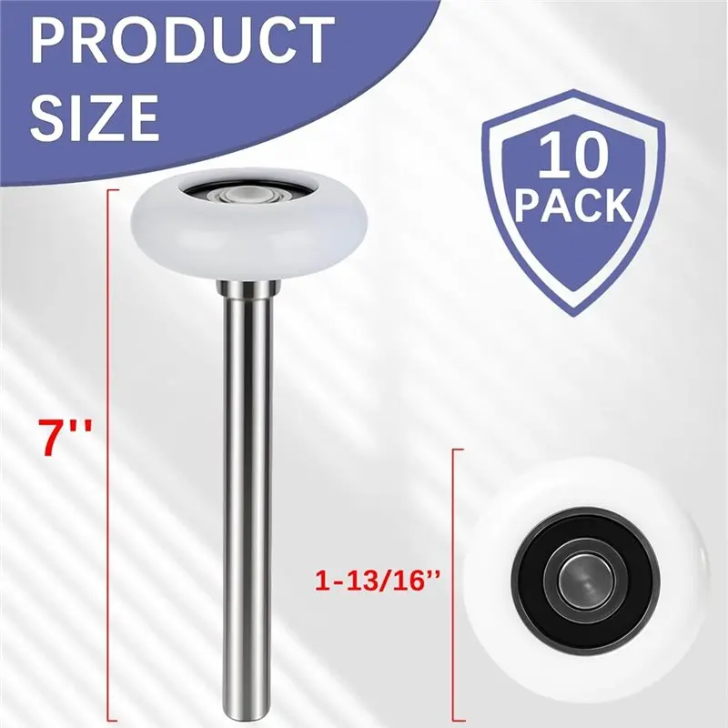AFOURT-Präzisionslager-Garagentorrolle, 10 Stück, 7 Zoll x 2 Zoll, Nylon-versiegelter Schaft, verwendet 6200 Doppeldichtung für Haus und Gewerbe – Detail 6