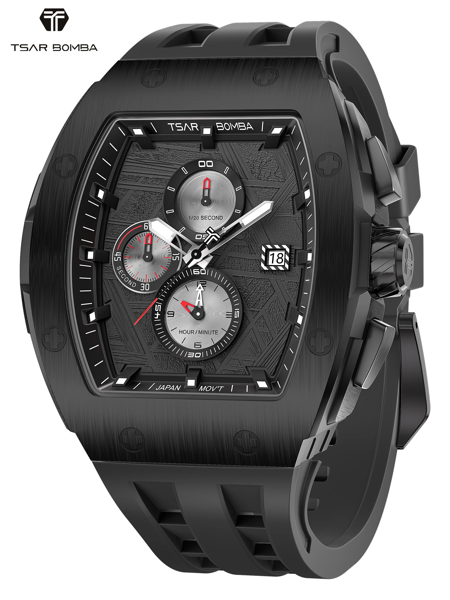 

Мужские кварцевые часы TSAR BOMBA, корпус из нержавеющей стали, японский механизм, хронограф с указателем даты, сапфировое стекло, водонепроницаемость 50 м.