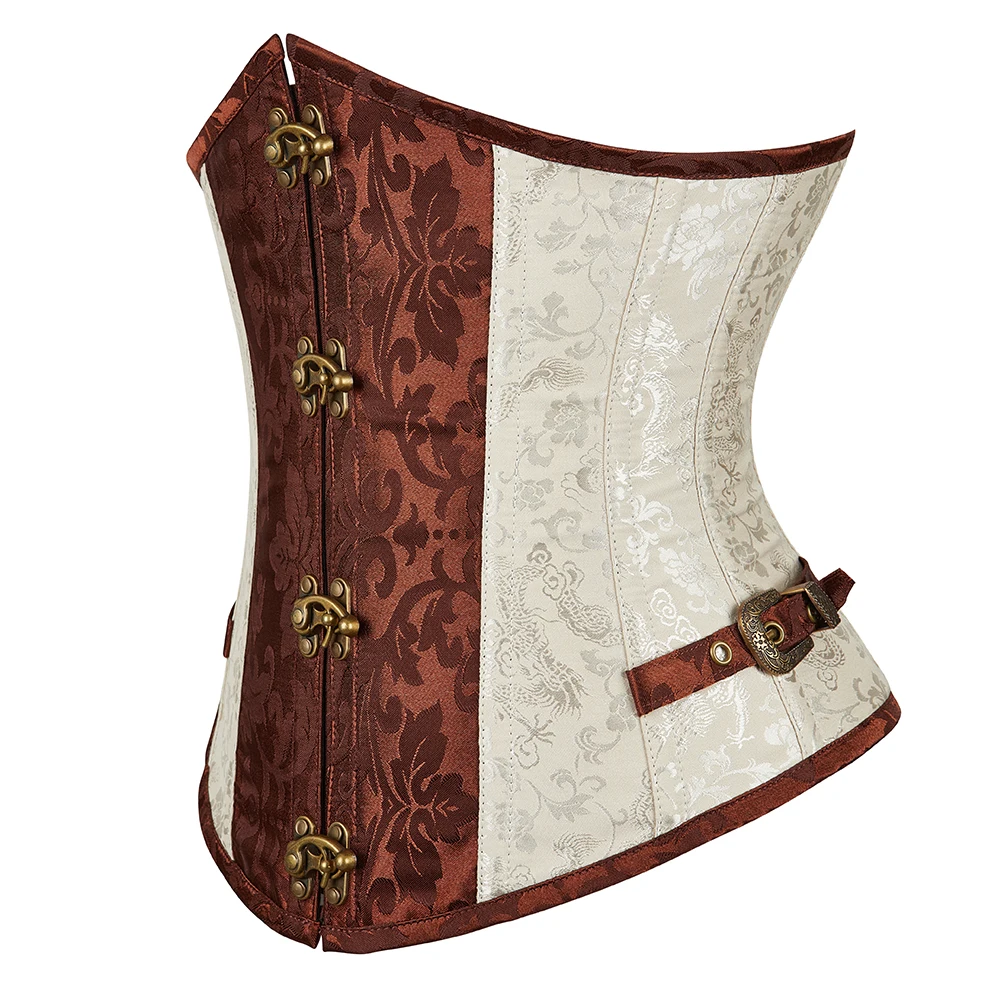 Gothic Underbusts Corset Plus Size Leather Bustier Waist Trainer Corsage Shapewear Sexy Halloween Costume for Women Rave Outfit