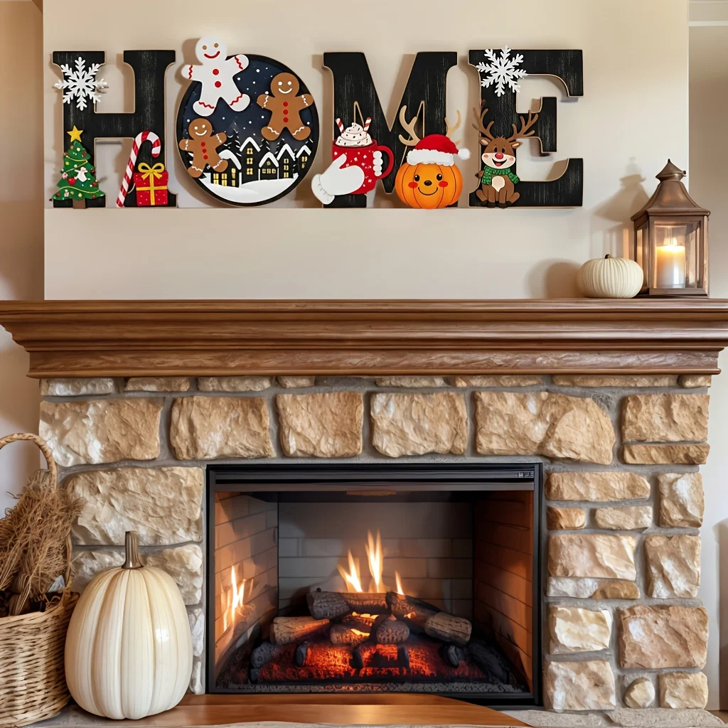 1 set Christmas European American Style Home Sign-Christmas Gift,Christmas Decorations,Wall Decor Kit,Wall Decoration For Home
