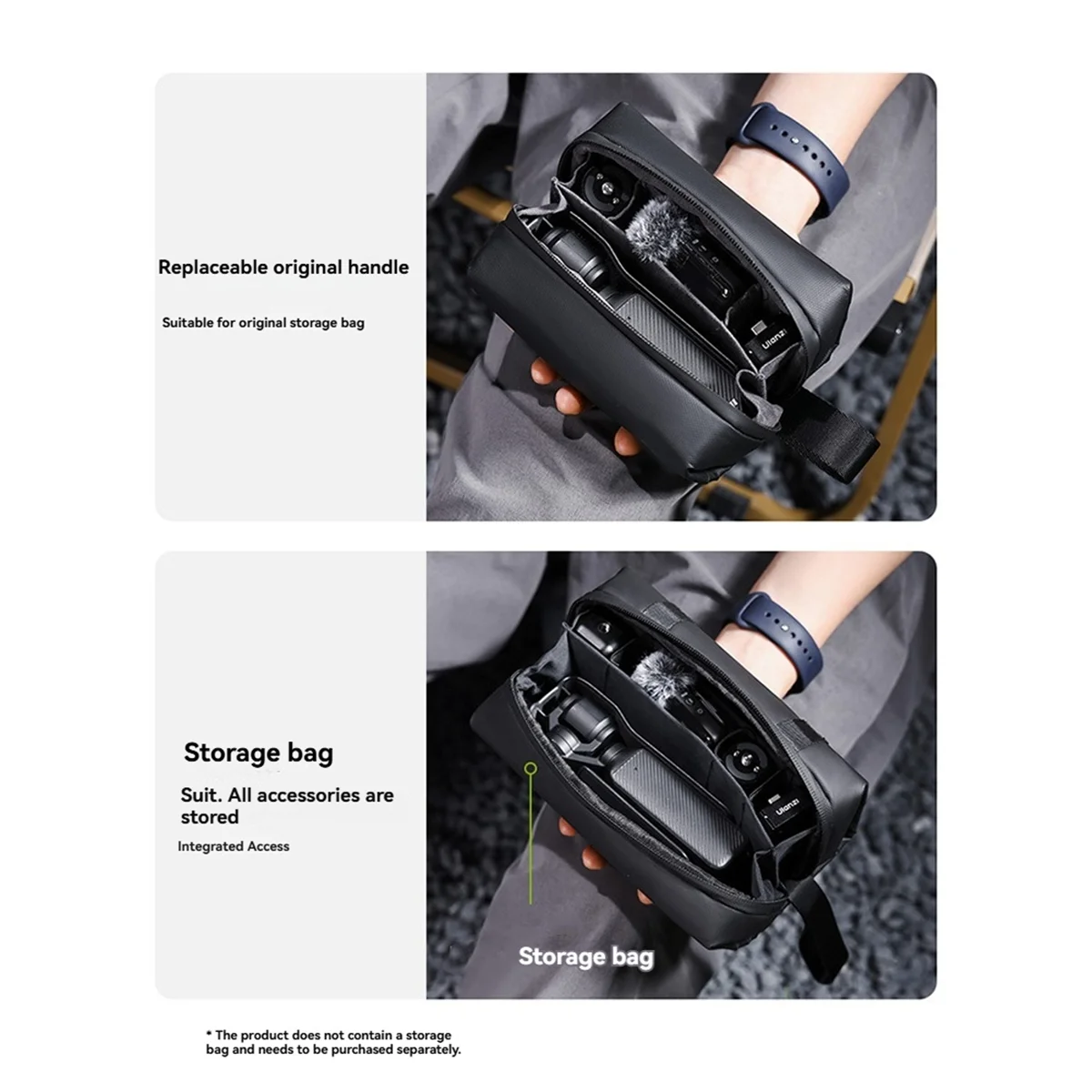 طقم حامل ثلاثي صغير PK-08 Pocket 3 مع قاعدة تحديد موقع، حامل برغي 1/4 بوصة للجيب 3 وكاميرات الحركة